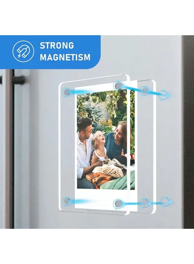 4pcs Acrylic Photo Frame For Refrigerator Rounded Corner Home Decor Gift - Image 5